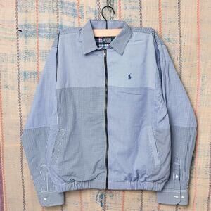 Custom upcycled polo harrington jacket